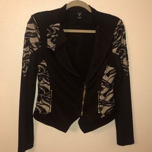 Waist Jacket / Blazer with Lace Detail